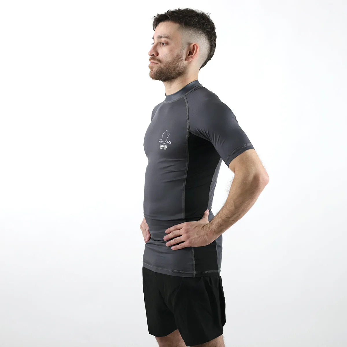93brand Standard Issue S/S Rash Guard 2-PACK (Black, Smoke Grey)