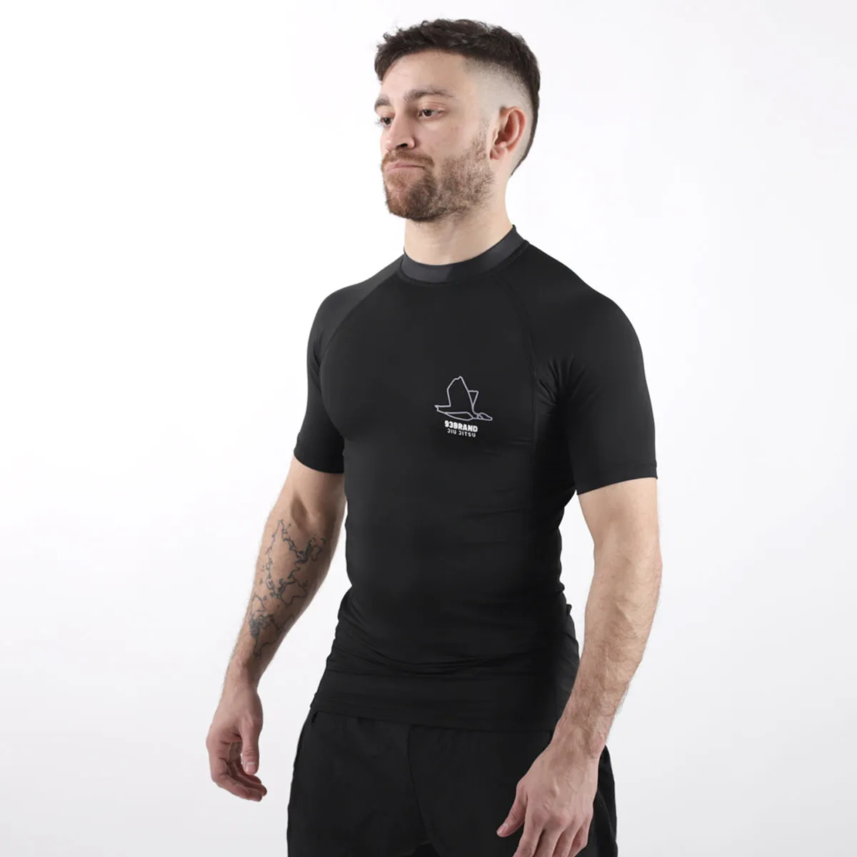 93brand Standard Issue S/S Rash Guard 2-PACK (Black, Smoke Grey)