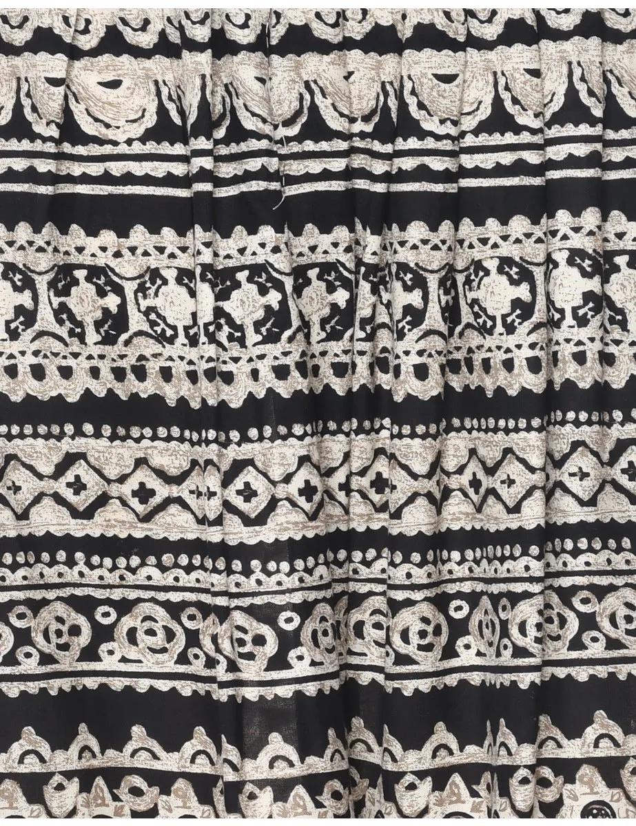 Abstract Print Maxi Skirt - M