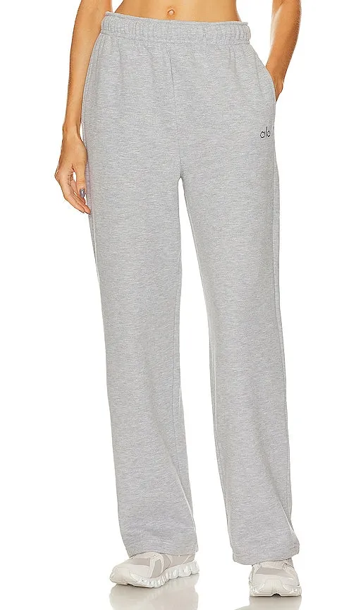 alo Accolade Straight Leg Sweatpant in Light Grey