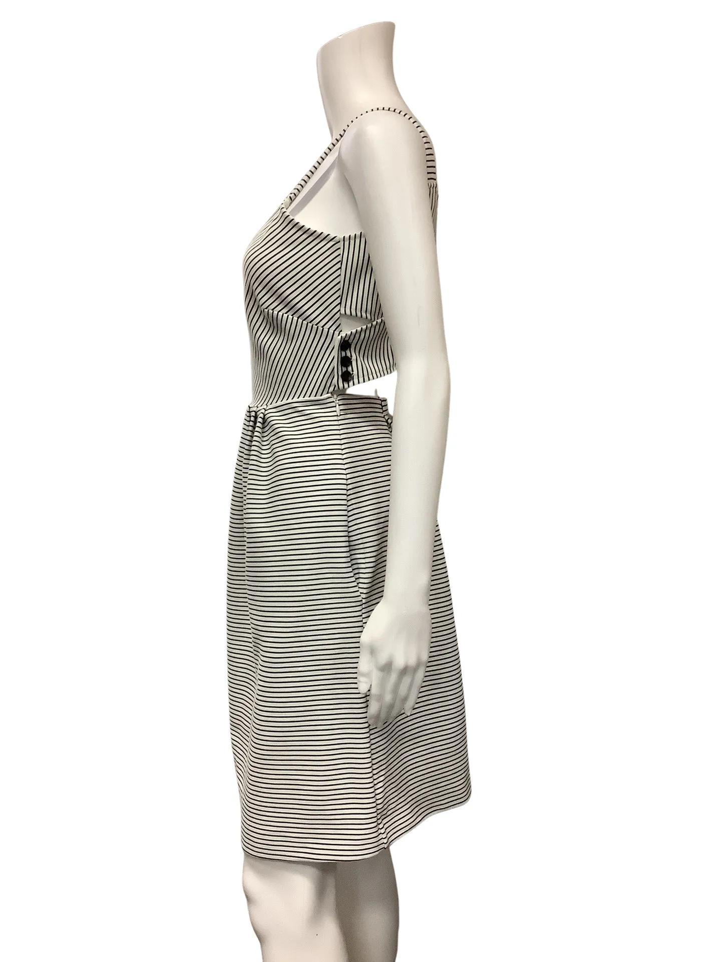 Anthropologie Women's Dress Black & White Stripe Sleeveless Size: M