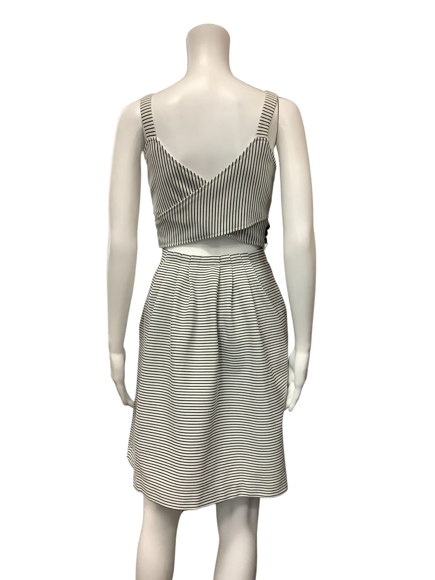 Anthropologie Women's Dress Black & White Stripe Sleeveless Size: M