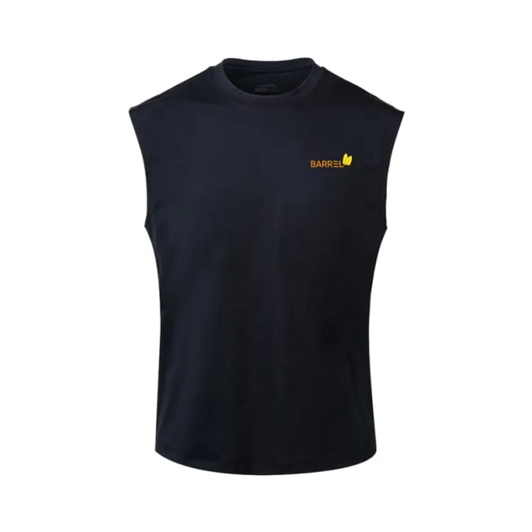 Barrel Men Tropical Sleeveless Rash Guard-BLACK