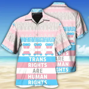 Beach Shirt Lgbt Trans Rights Are Human Rights, Trans Pride Hawaiian Shirt
