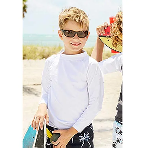 Bestry Boys' Long Sleeve Rashguard Swim Shirt Kids Toddler Swimwear Surf Tops UPF 50  Sun Protection Dark Green