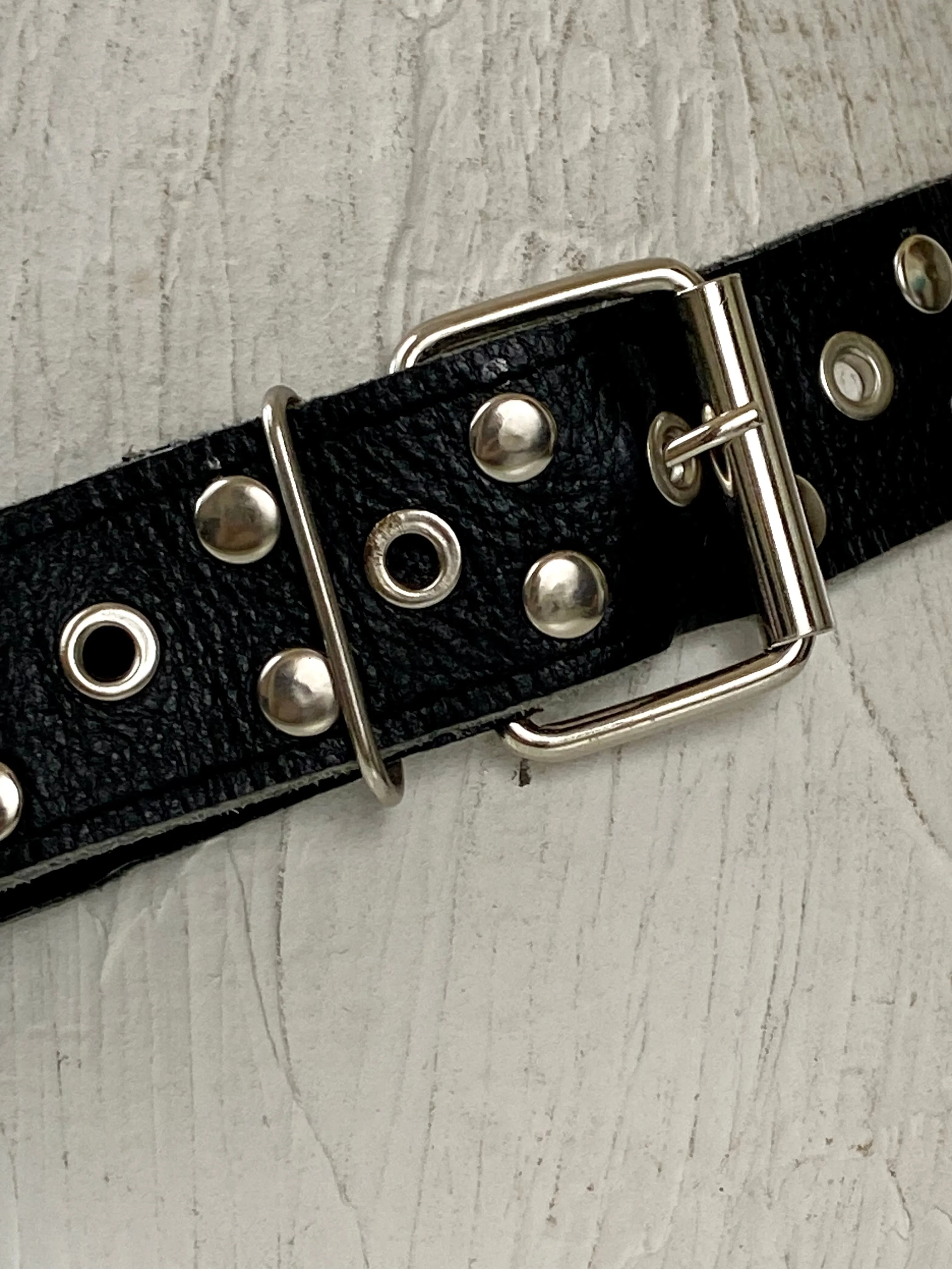 Black and Silver Chain Belt