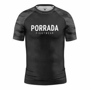 BLACK CAMO KIDS SHORT SLEEVE RASH GUARD