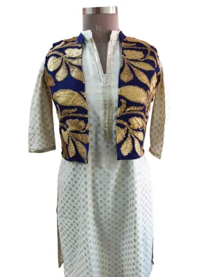 Blue Gotta Embroidered Ethnic Jacket Shrug ACJ04