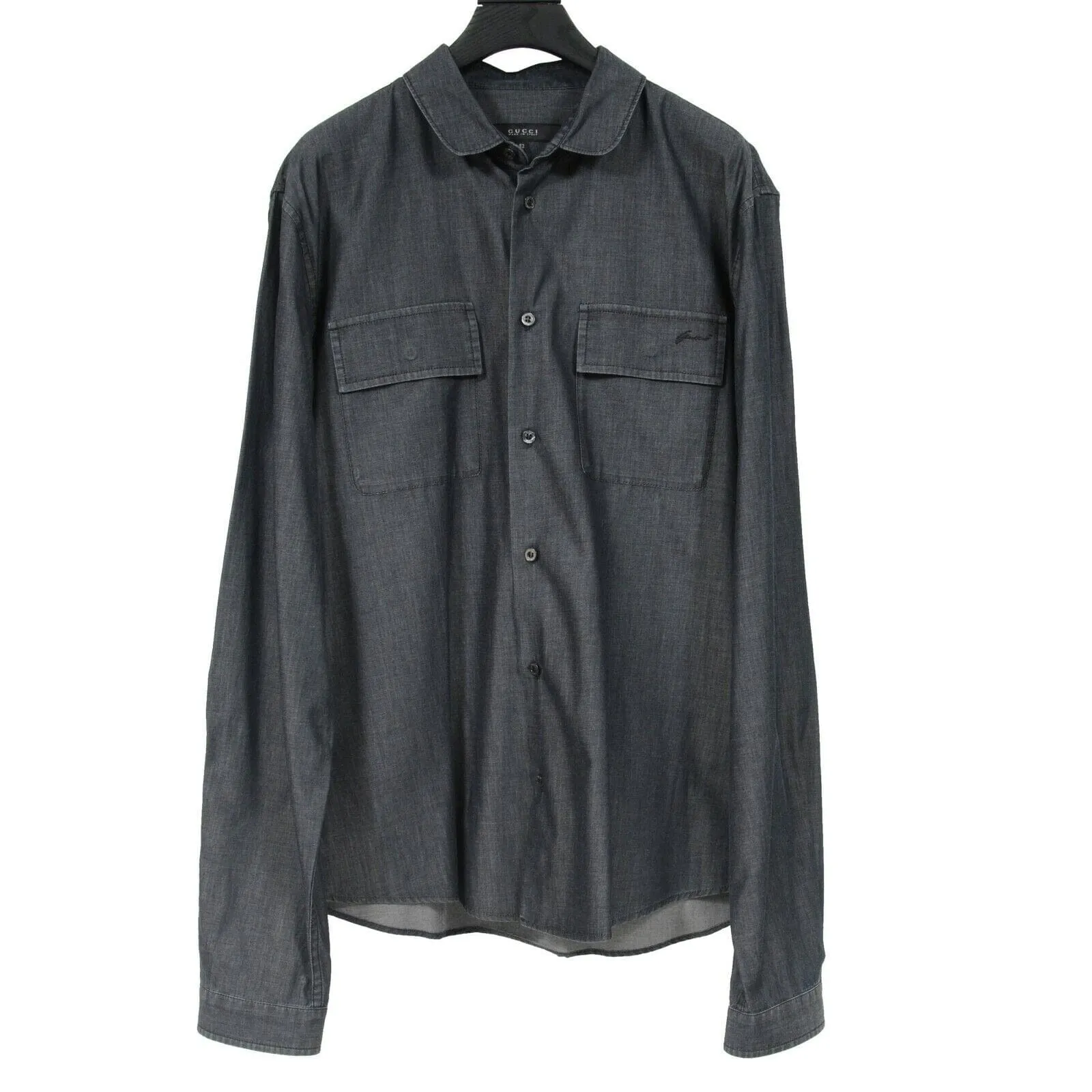 Blue Indigo Denim Duke Fit Button Down Shirt