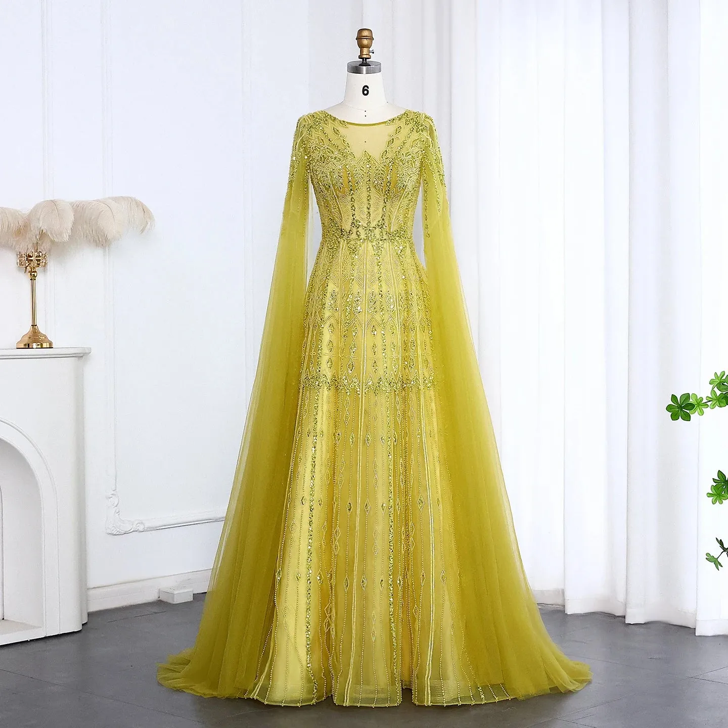 Cape Sleeves Tulle Wedding Formal Party Gowns