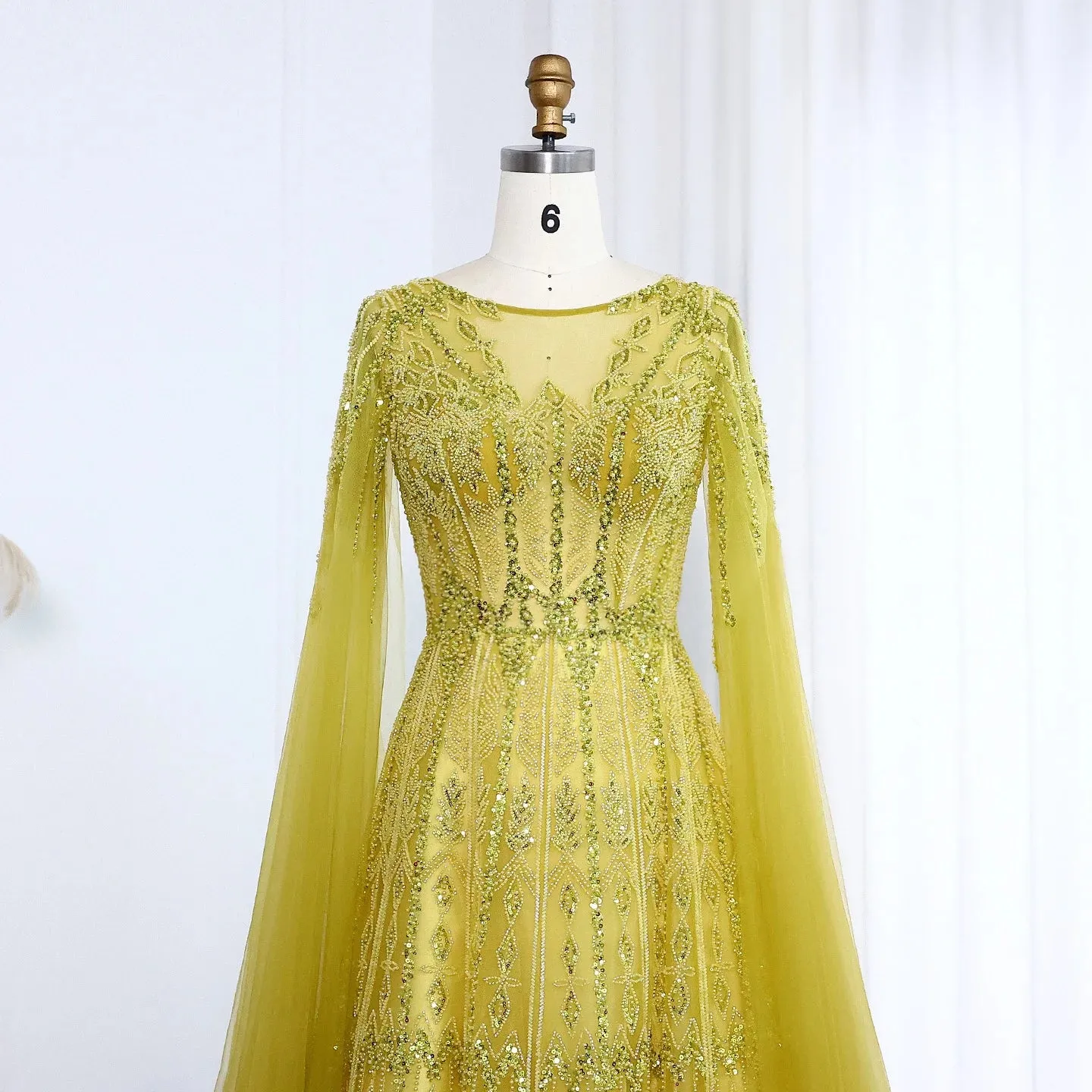 Cape Sleeves Tulle Wedding Formal Party Gowns