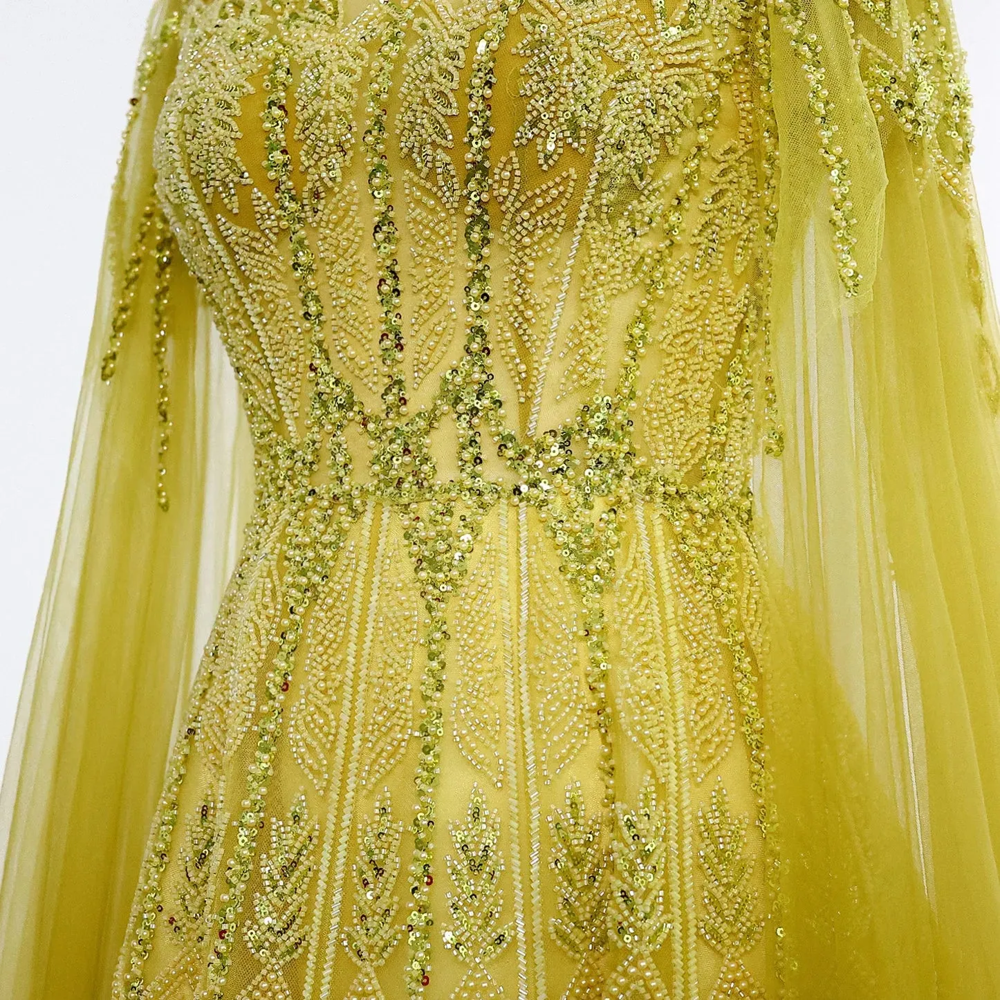 Cape Sleeves Tulle Wedding Formal Party Gowns