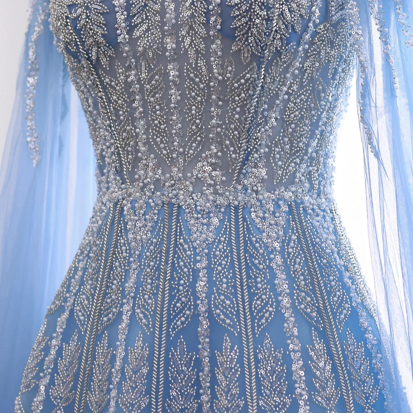 Cape Sleeves Tulle Wedding Formal Party Gowns