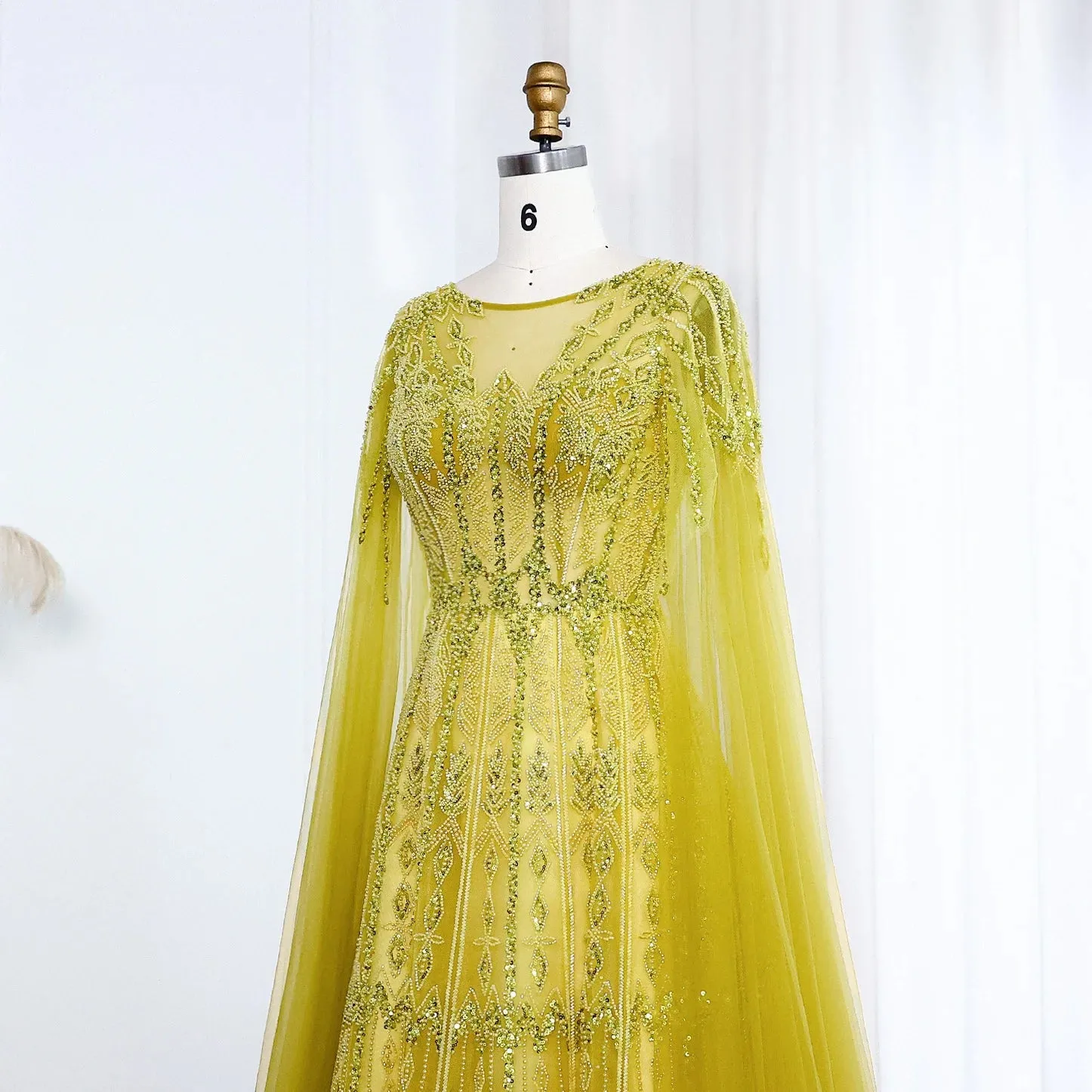 Cape Sleeves Tulle Wedding Formal Party Gowns