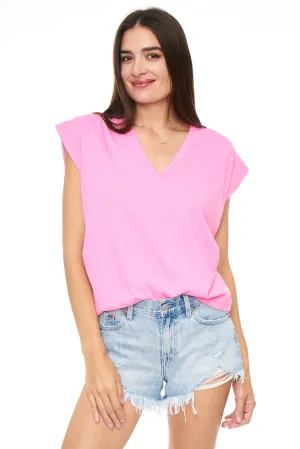 Carson V-Neck Muscle Tee - Flamingo