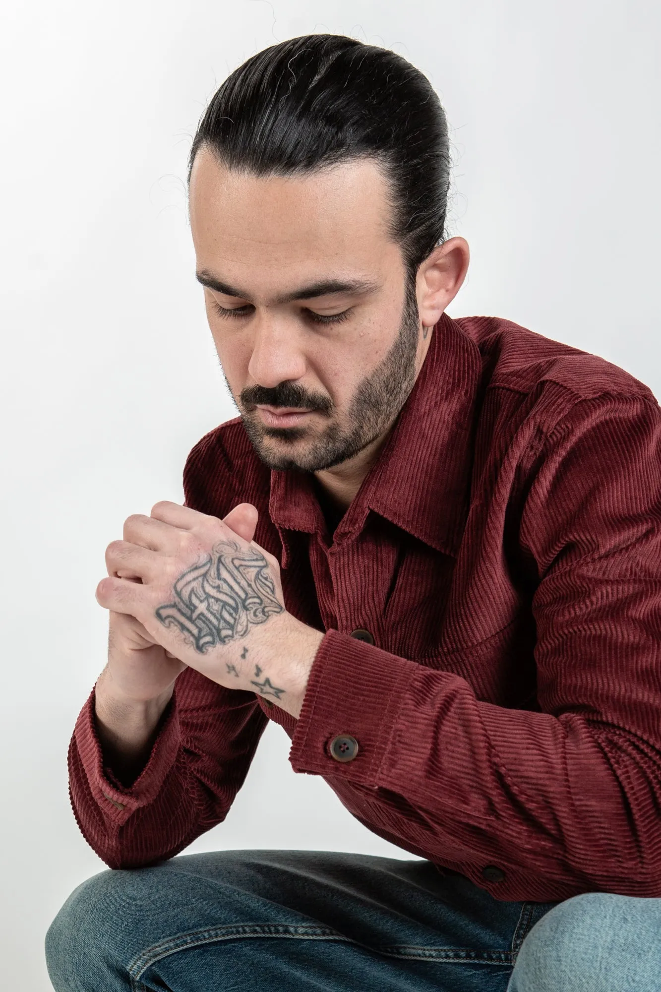 Cord Overshirt - Cherry