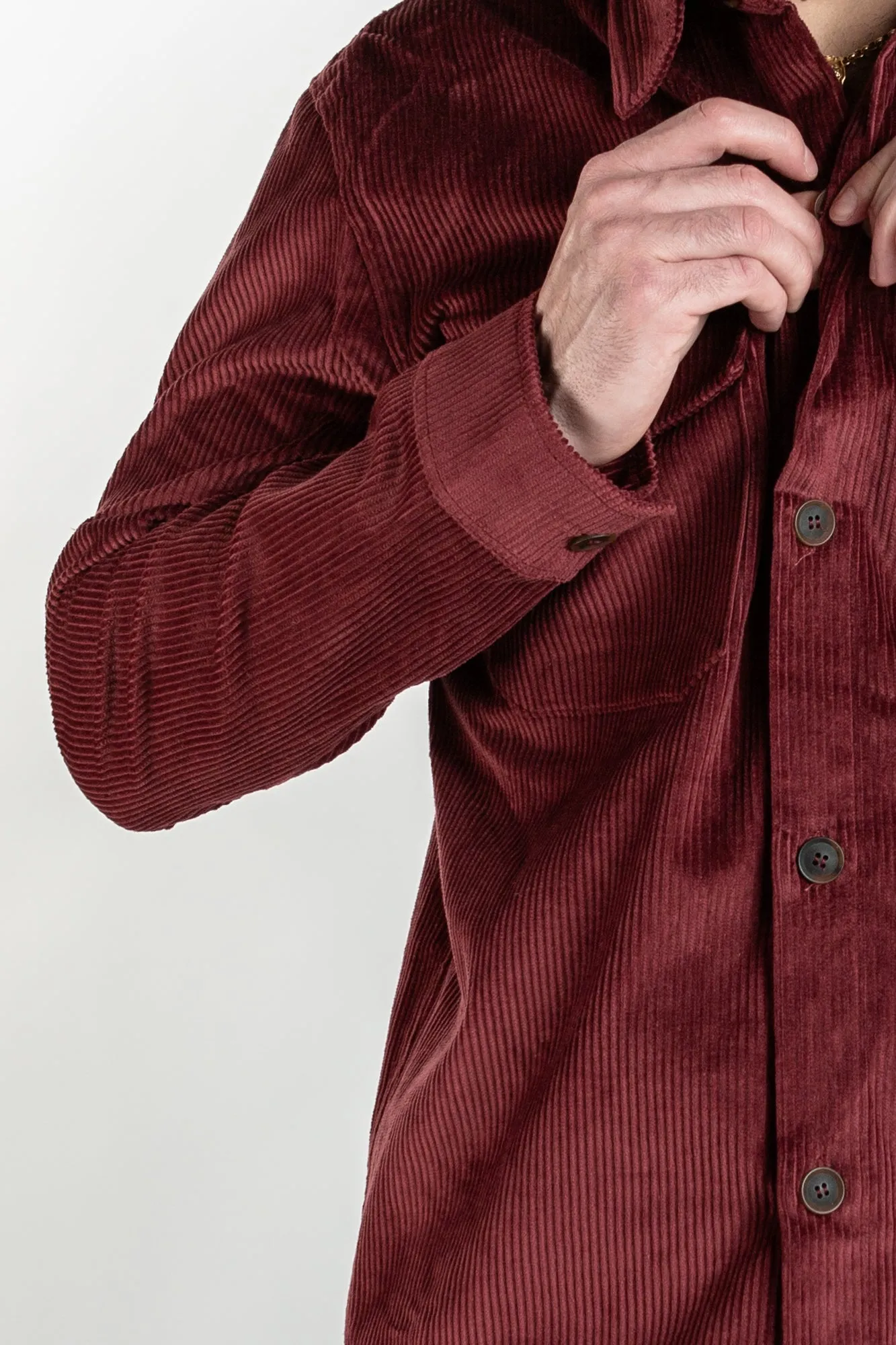 Cord Overshirt - Cherry