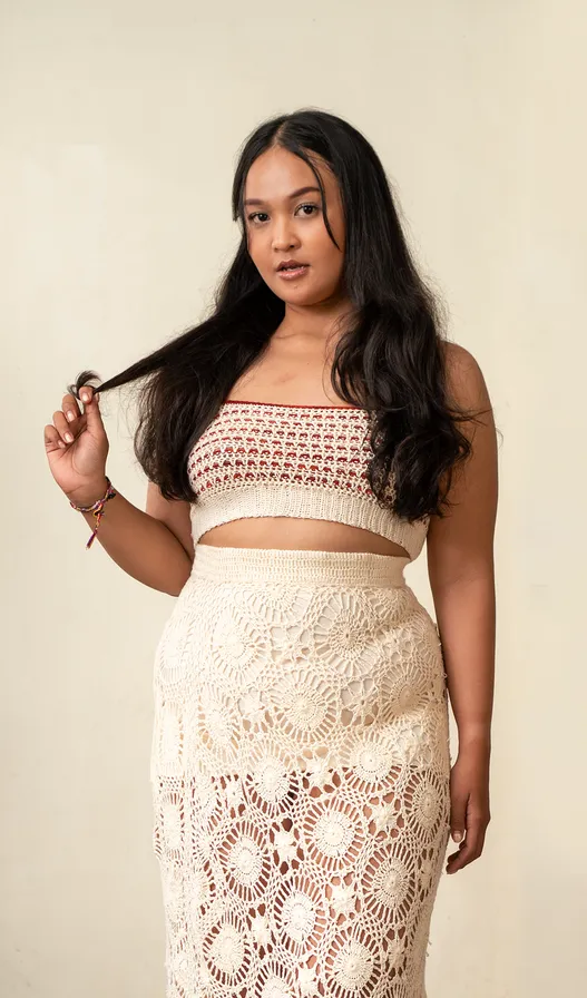 Crochet Bralette Rayon White, 1 Size - SALE CLOTHING & KIDS
