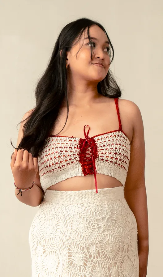 Crochet Bralette Rayon White, 1 Size - SALE CLOTHING & KIDS