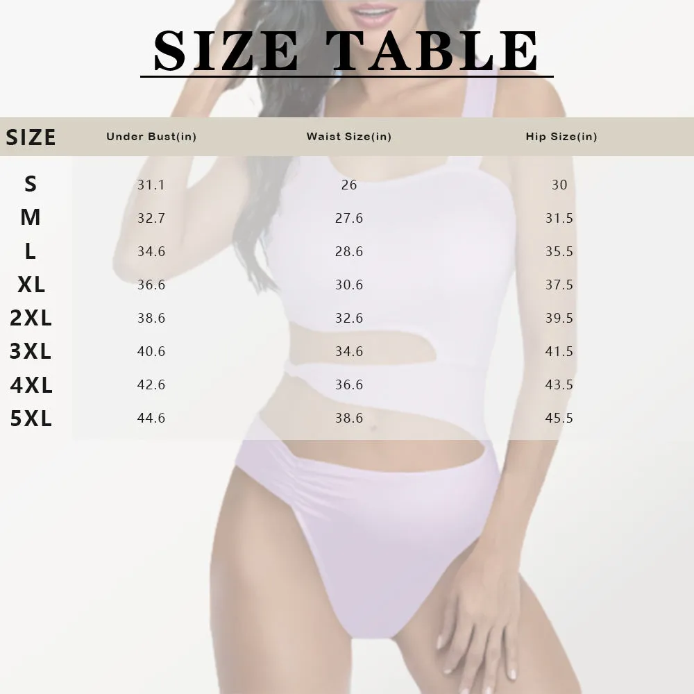 Custom Face American Flag Style Women's Waist Cutout One Piece Swimsuit Personalized Photo Bathing Suit