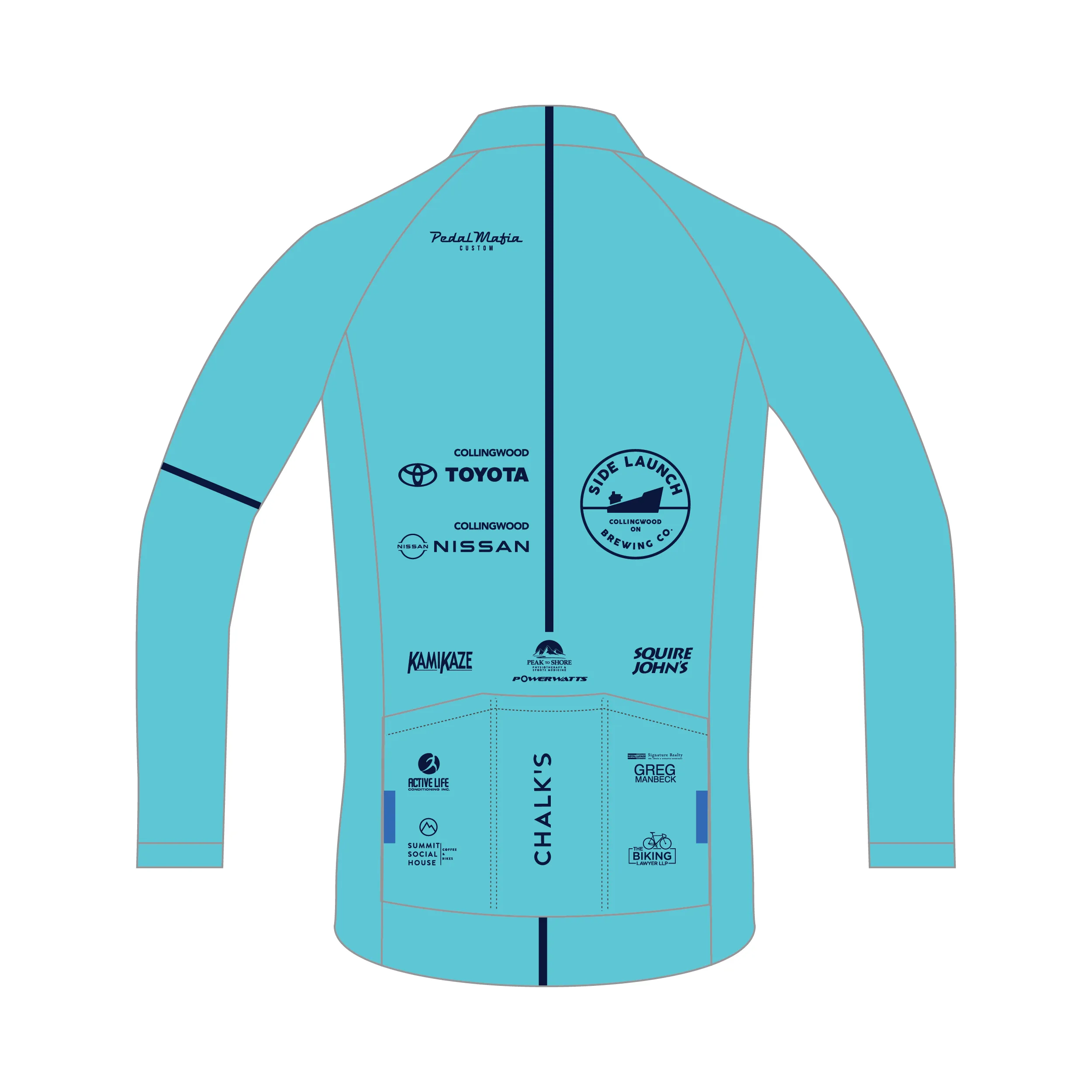 Custom Thermal Jacket - Collingwood Cycling Club Turquoise