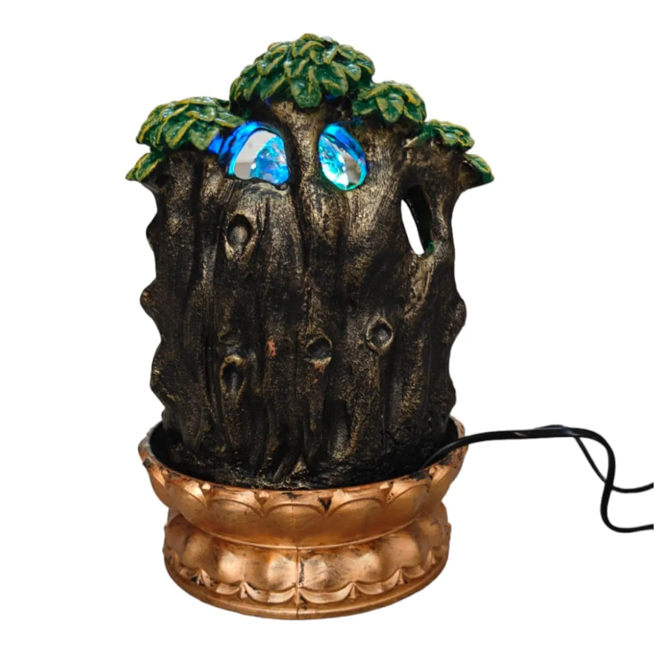 Decrosh Lord Ganesh Water Fountains with Crystal Ball | Multicolor LED Light Home Office Table Top Showpiece 8 X11.5 Inch