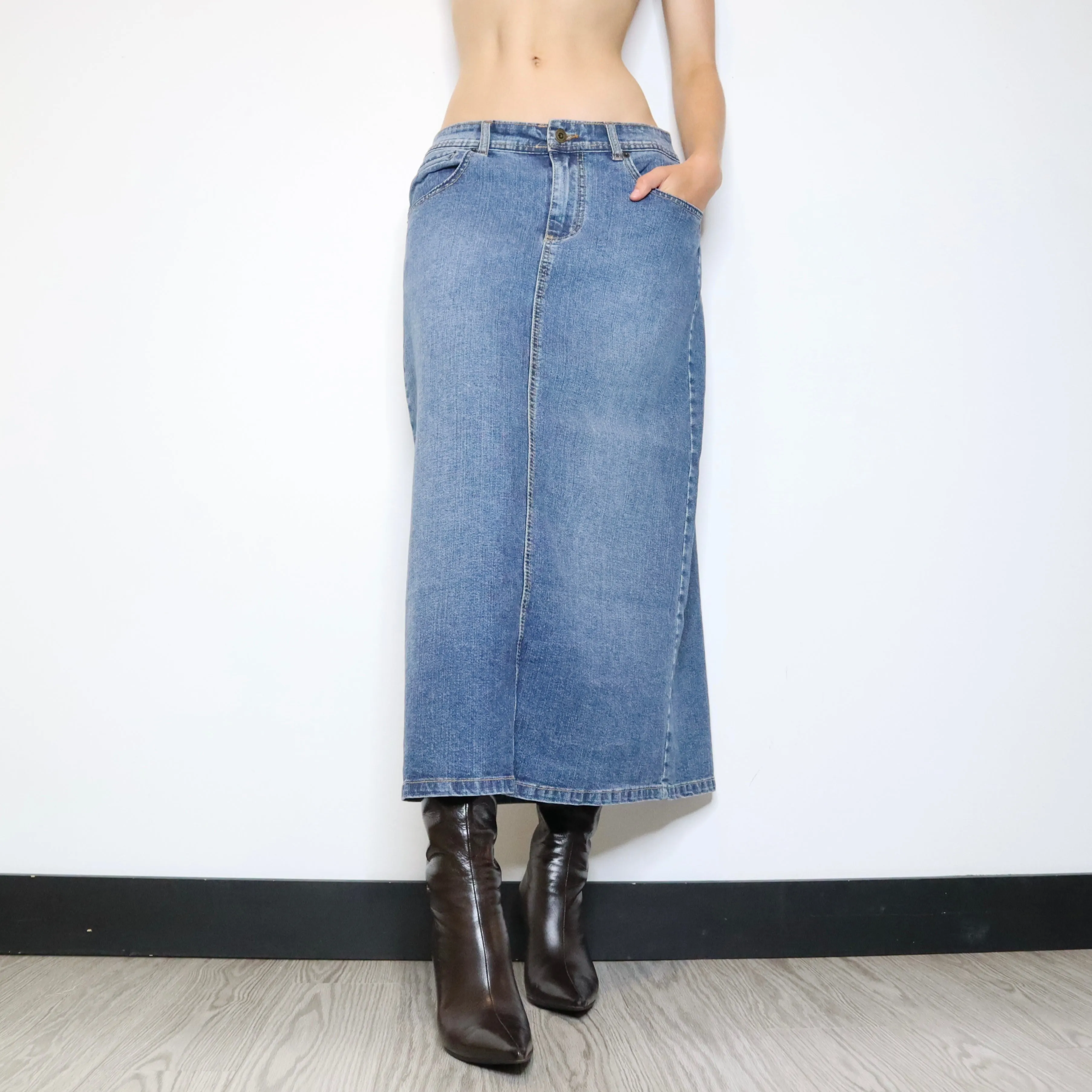 Denim Maxi Skirt (Medium) 