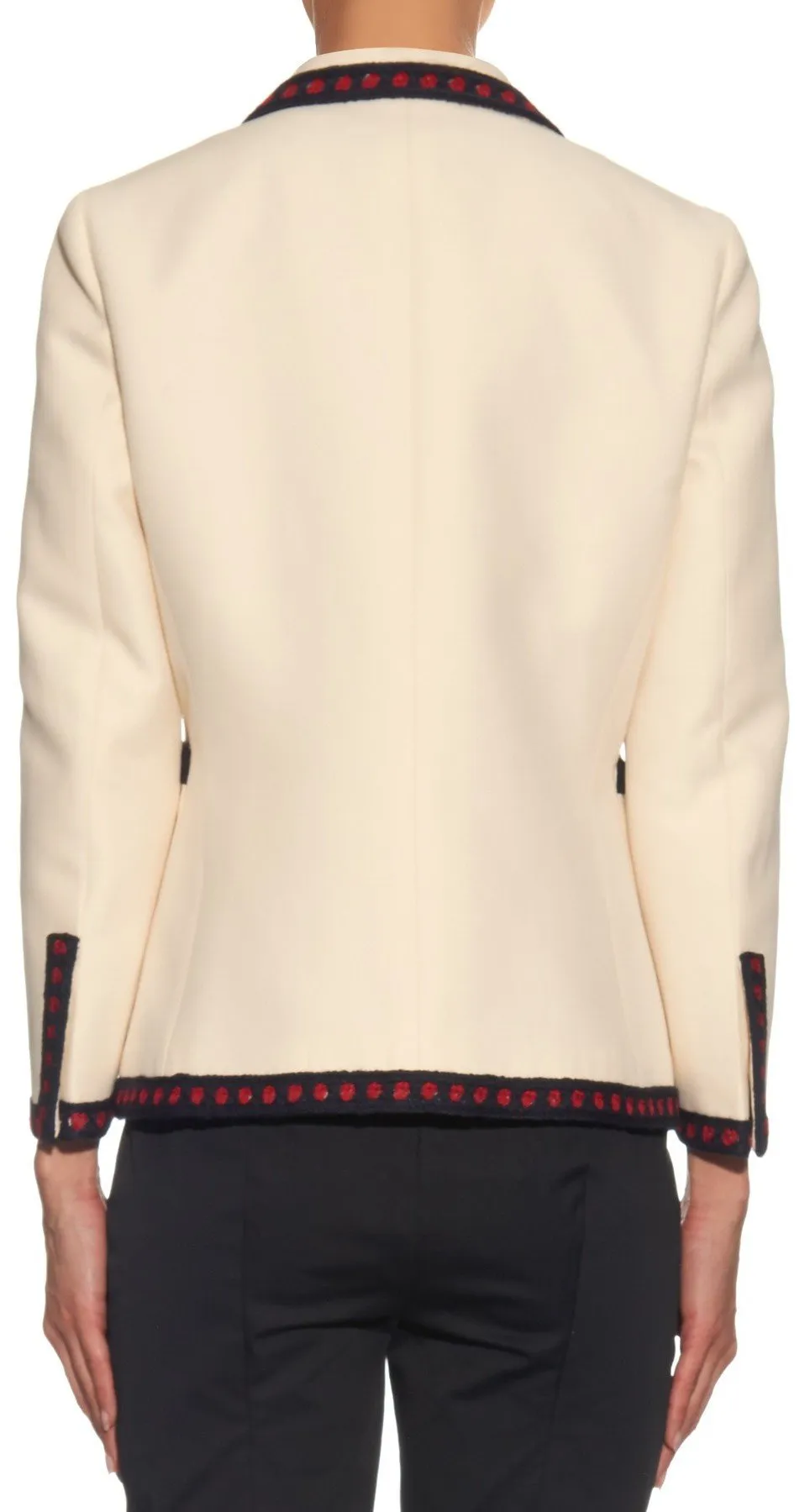 Embroidered Blazer & Pant Set in White