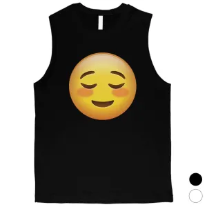 Emoji-Blush Mens Shy Great Awesome Perfect Halloween Muscle Shirt