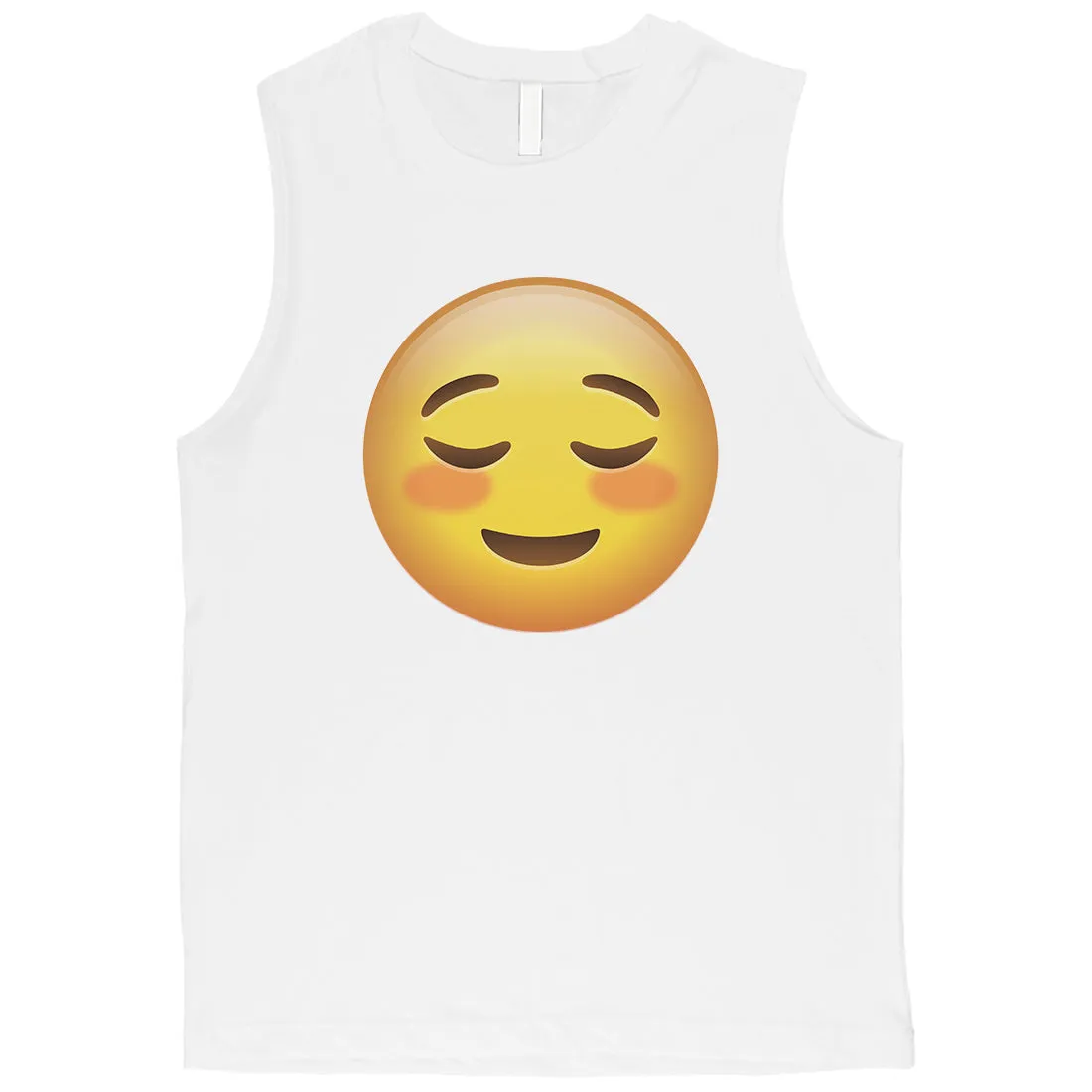 Emoji-Blush Mens Shy Great Awesome Perfect Halloween Muscle Shirt