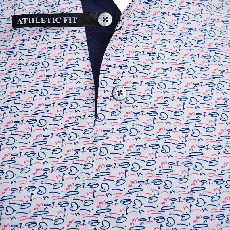 FOOTJOY Print Stretch Pique Men's Polo (White)