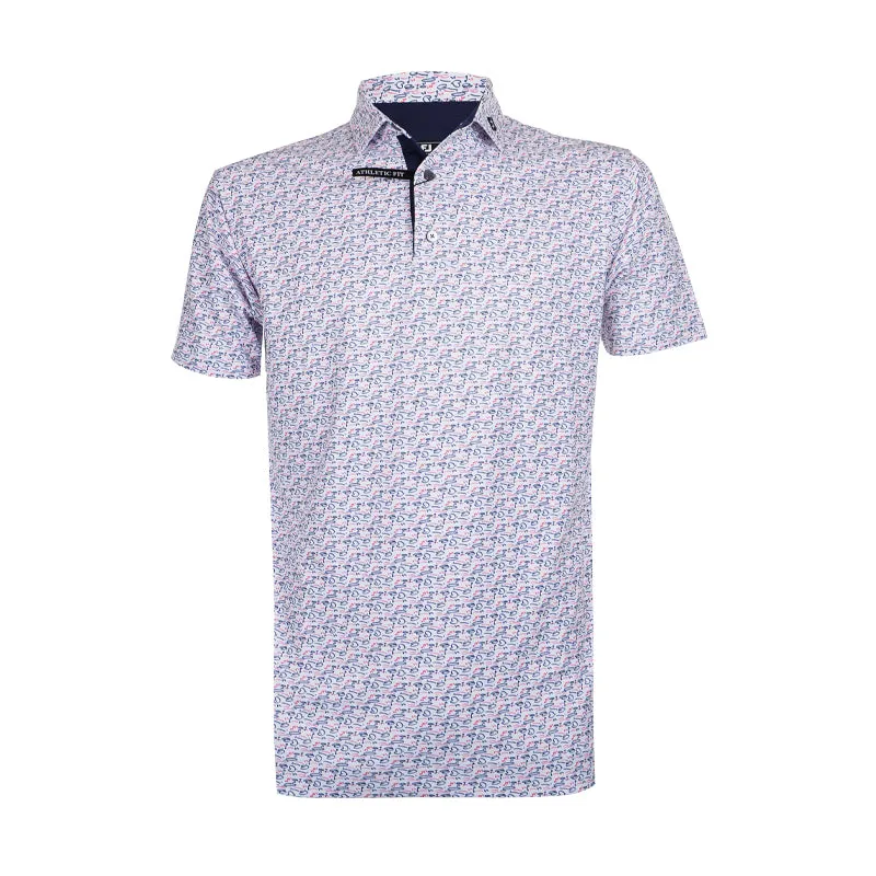 FOOTJOY Print Stretch Pique Men's Polo (White)