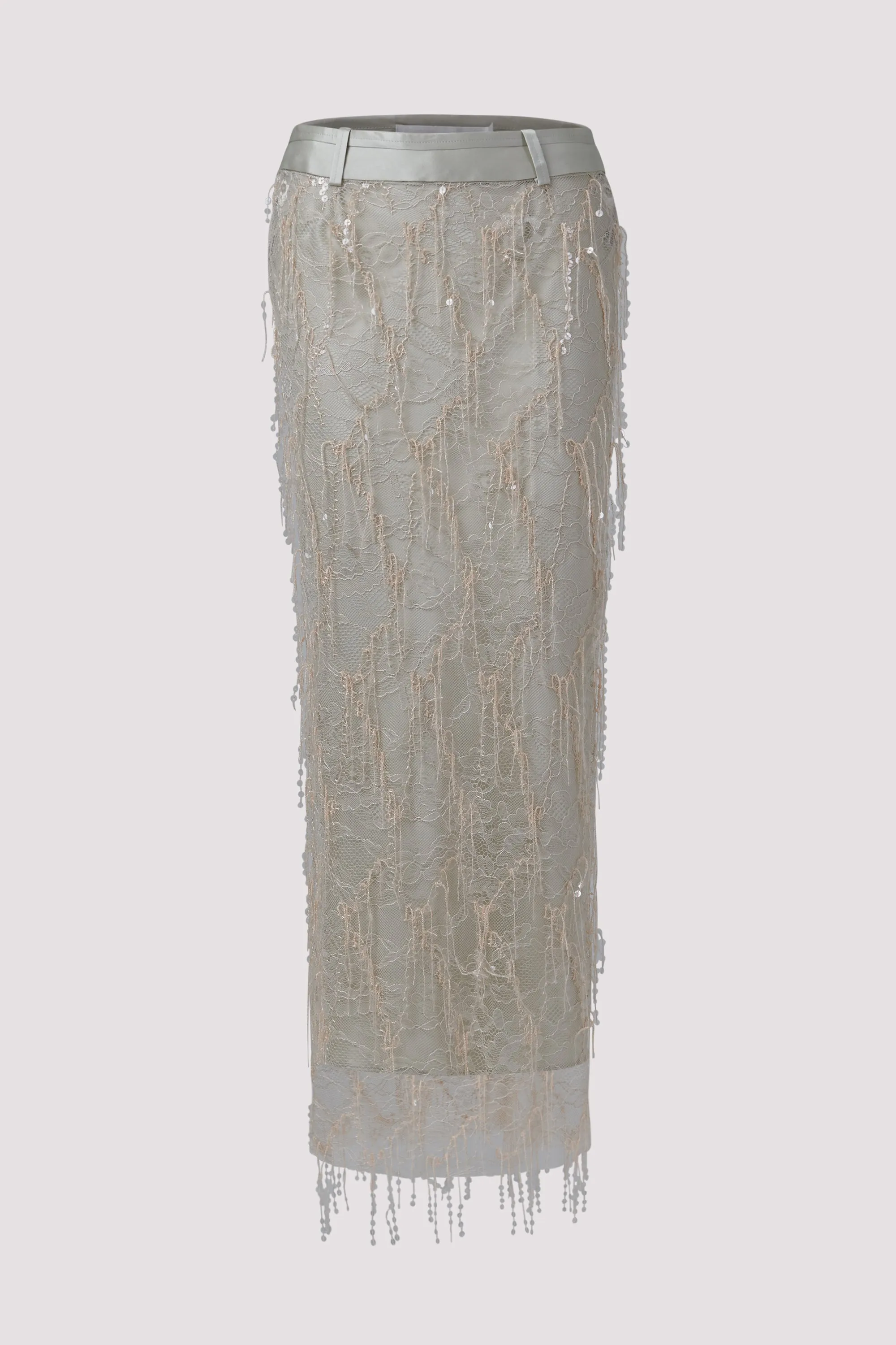 Grey Ivy Beaded Lace Skirt