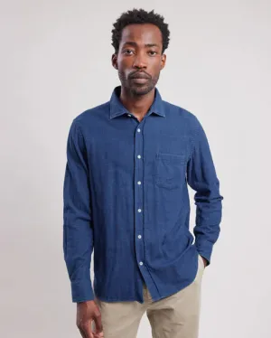 Hartford Paul Woven Button Down in Indigo
