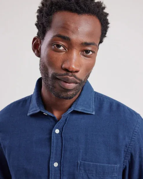 Hartford Paul Woven Button Down in Indigo
