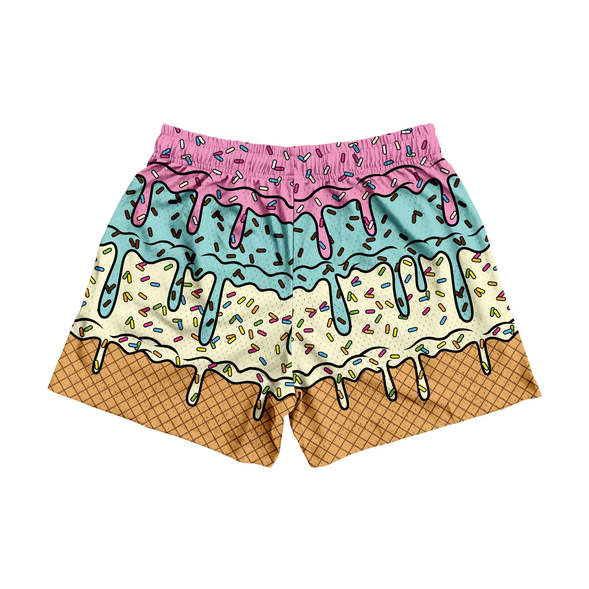 Ice Cream Drip - Premium Mesh JJ Shorts - 5 Inch Inseam