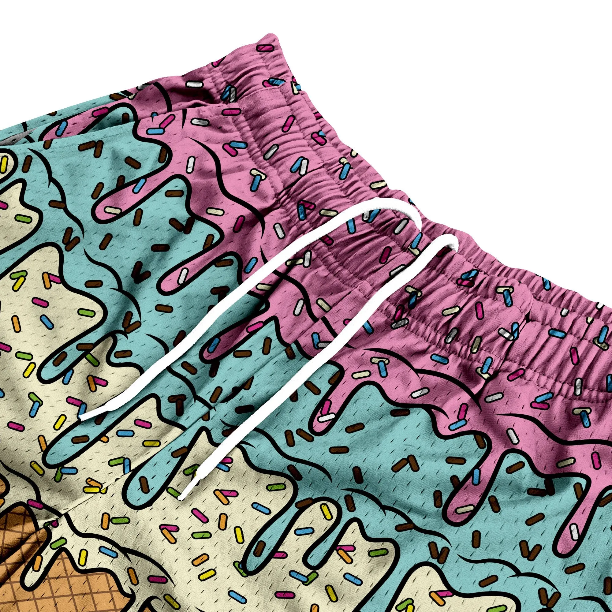 Ice Cream Drip - Premium Mesh JJ Shorts - 5 Inch Inseam