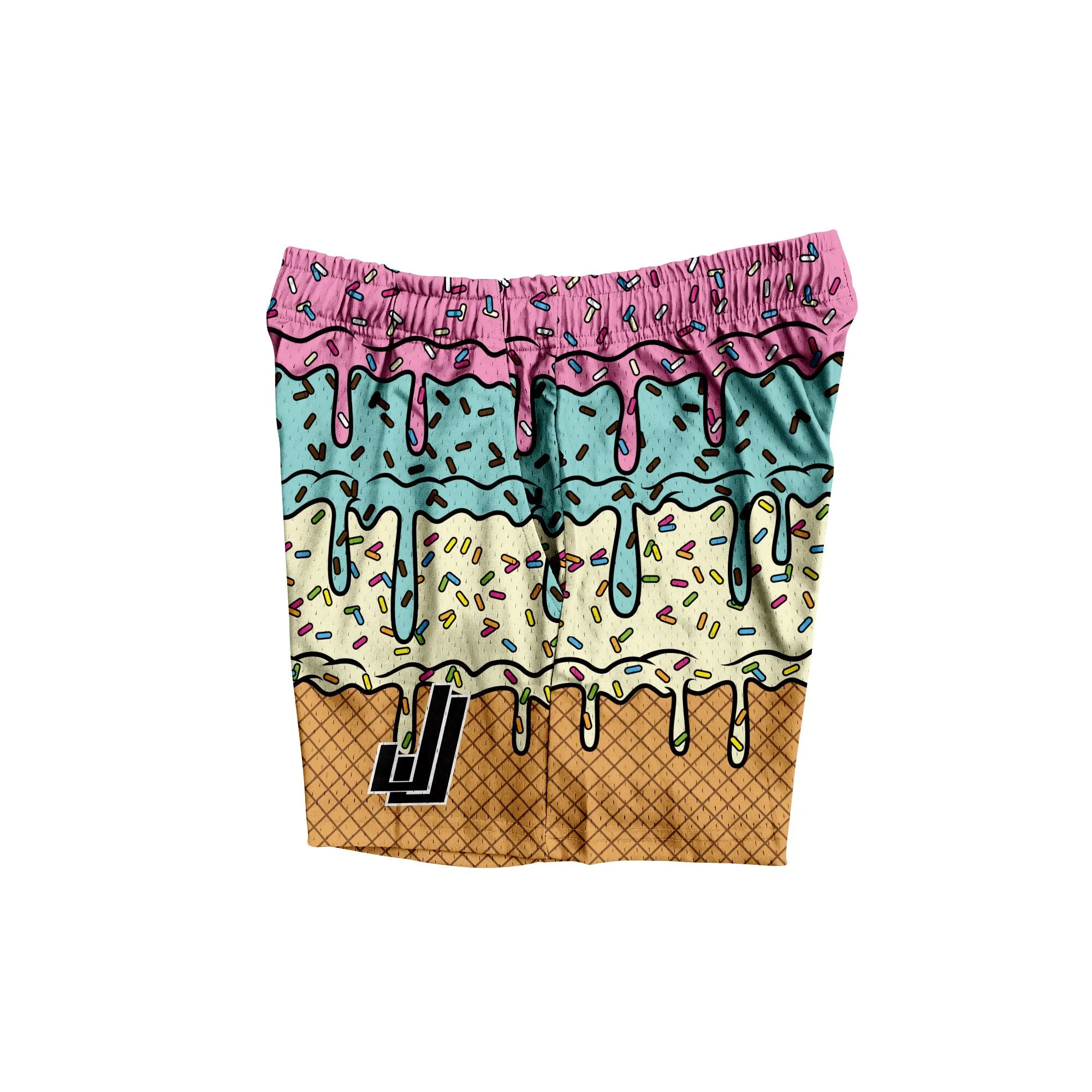 Ice Cream Drip - Premium Mesh JJ Shorts - 5 Inch Inseam