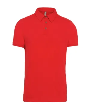 Jersey knit polo shirt | Red