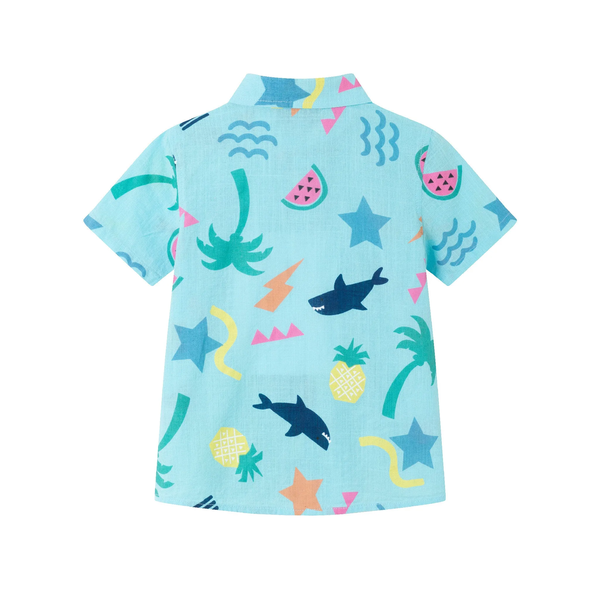 Kids (2-7) Fun Print Buttondown Set | Tropical Adventure