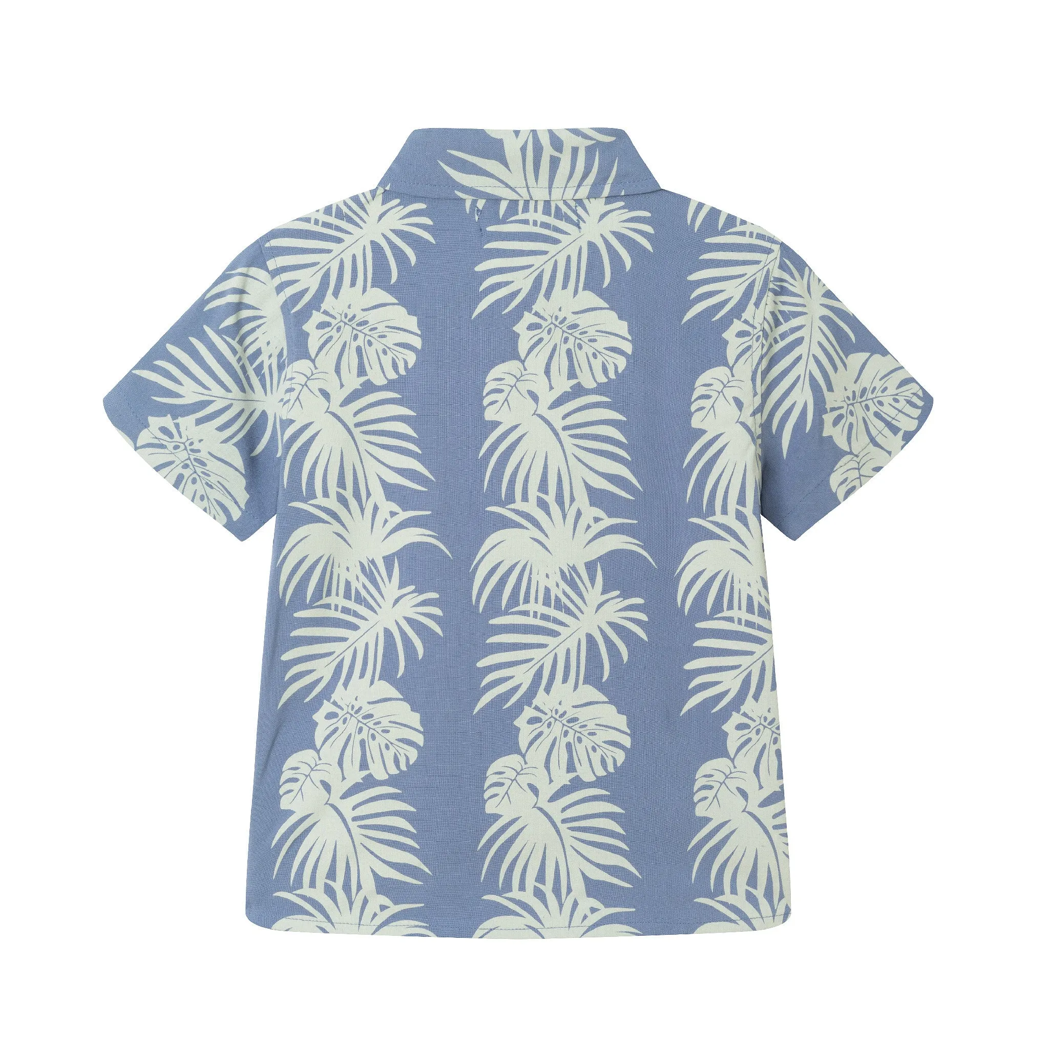 Kids (2-8) 2-Piece  Stripe Palm Buttondown Set | Blue