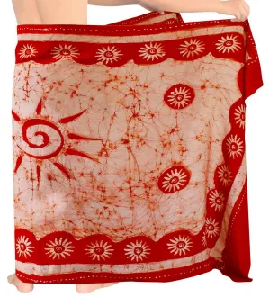 La Leela Men's Hawaiian Beach Wrap Sheer Sarong Swimming Bathing Suit Towel Beachwear Swim Pareo Cover up Long 72"X42"  Orange 134542