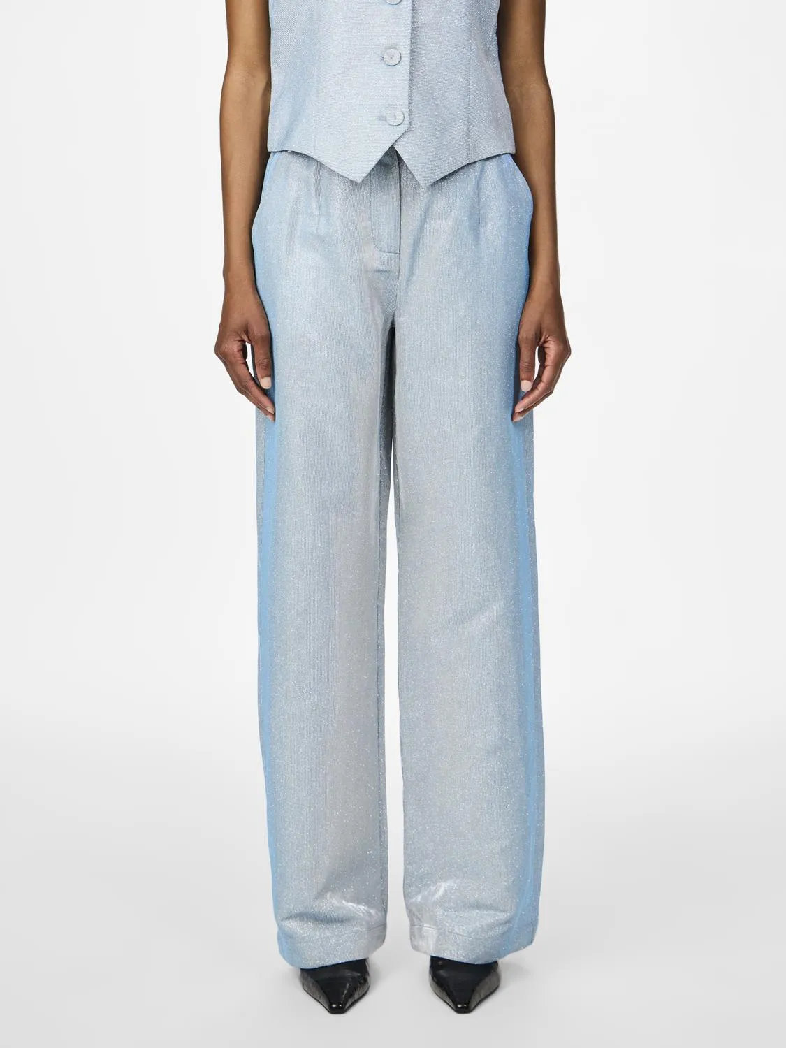 Laurel High Waisted Pants (Clear Sky/Metallic)