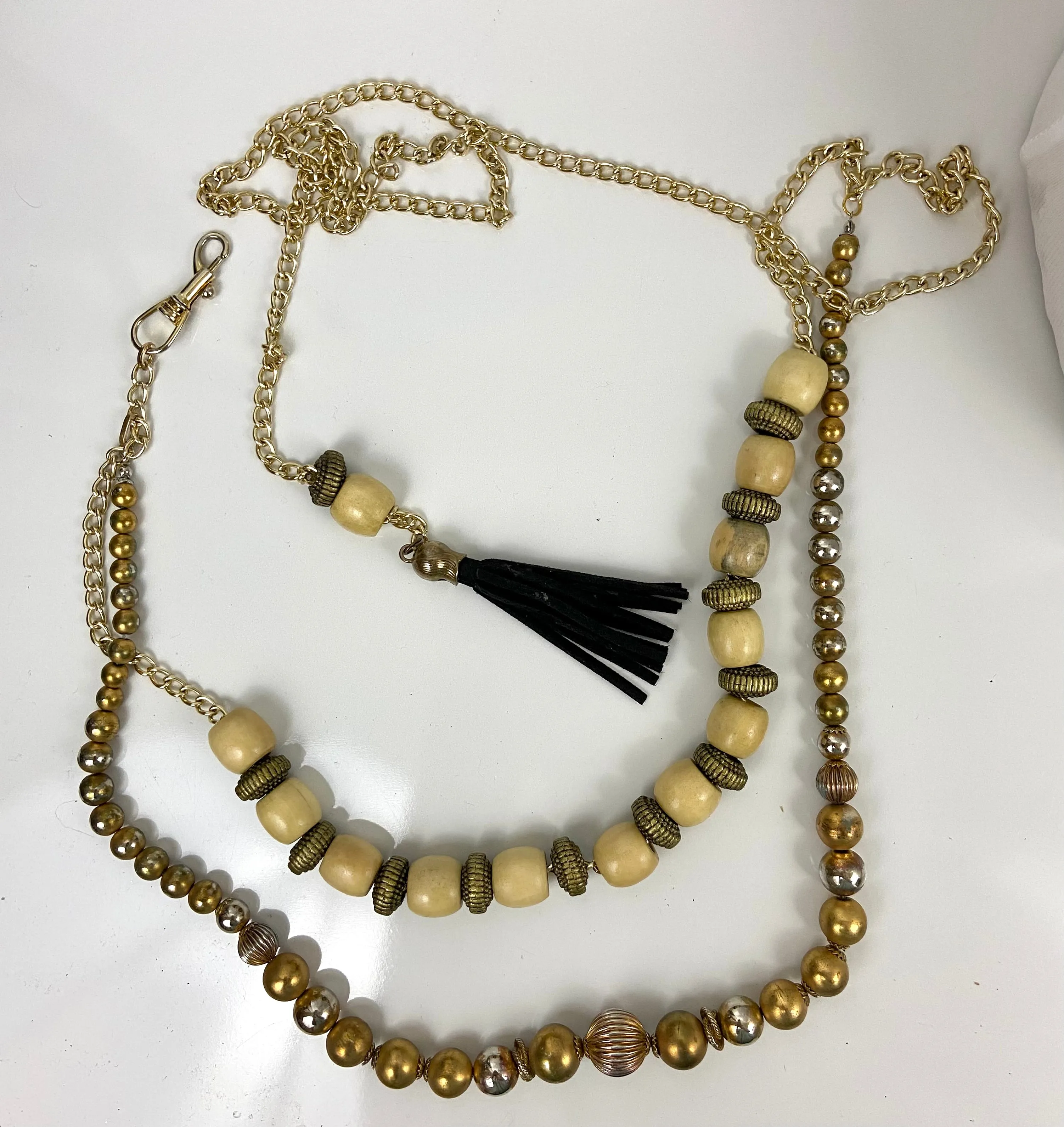 Layered waist beads belt