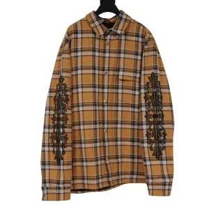 Lined Plaid Flannel Jacket XXL Yellow Black Button Up