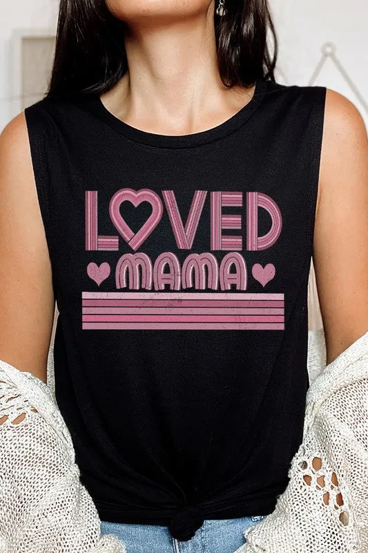Loved Mama Heart Stripe Tank Top