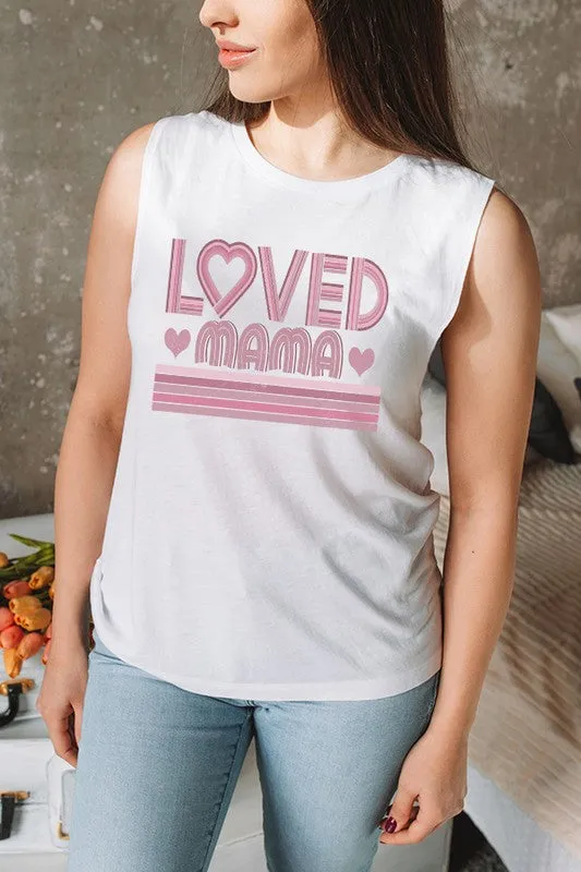 Loved Mama Heart Stripe Tank Top