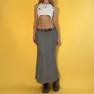 Low Rise Twill Maxi Skirt