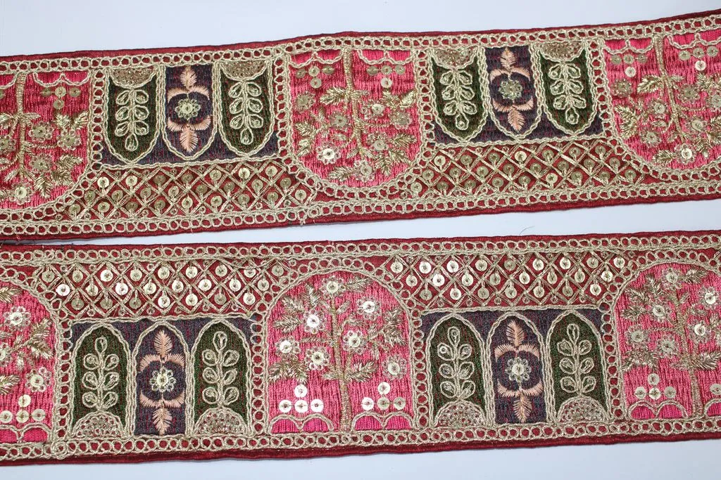 Maroon Embellished Zari Work