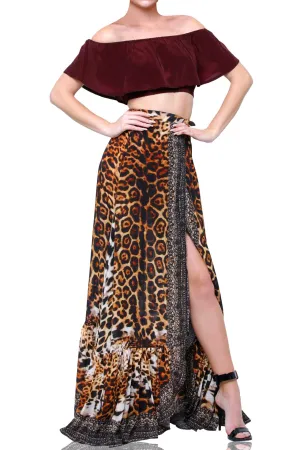 Maxi Skirt in Animal Print